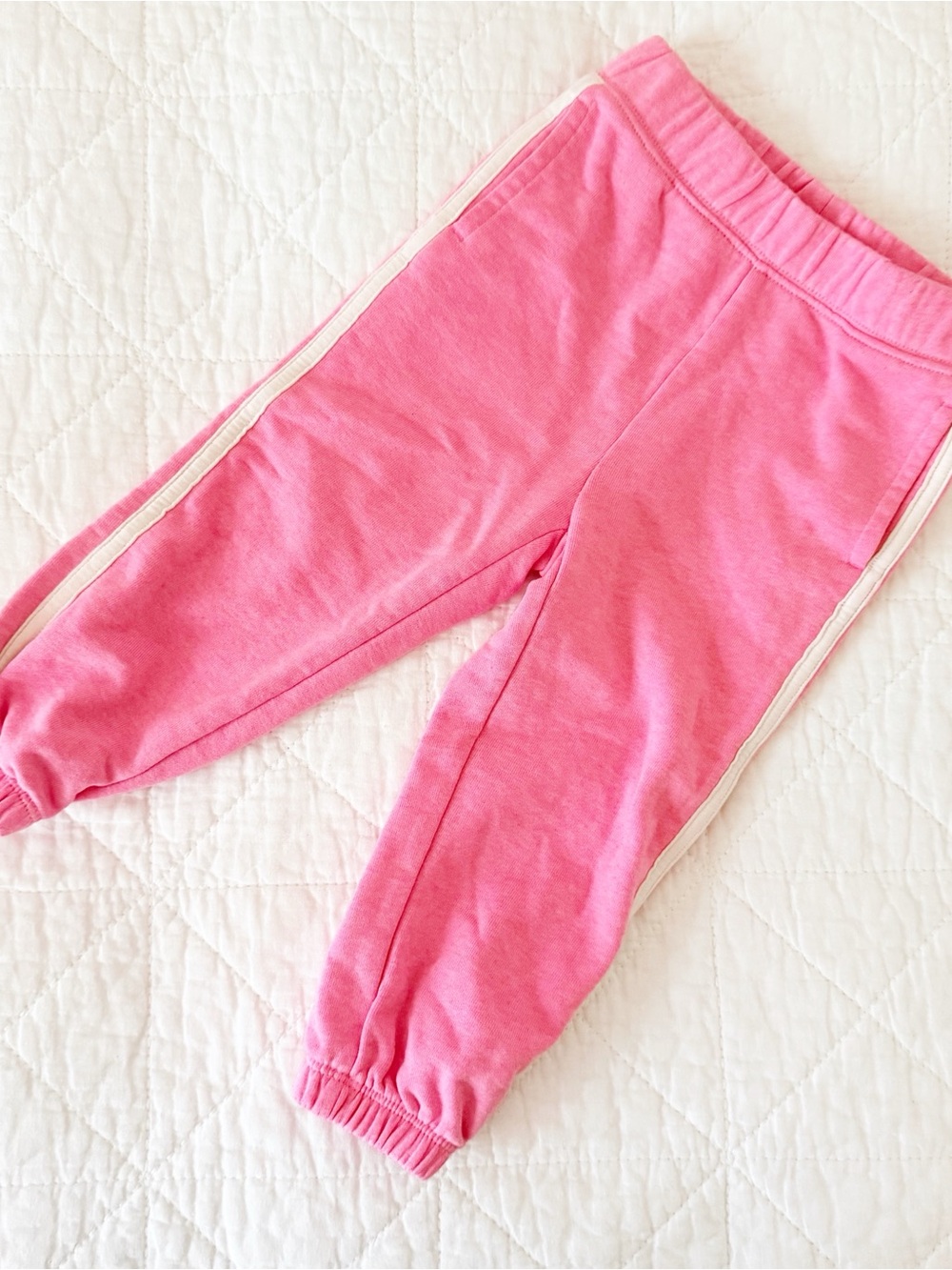 2T GAP Kids Pink Jogger Pants White Side Stripe